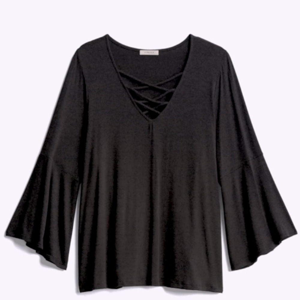 Gilli Riannon Lace Up Detail Knit Top-Black